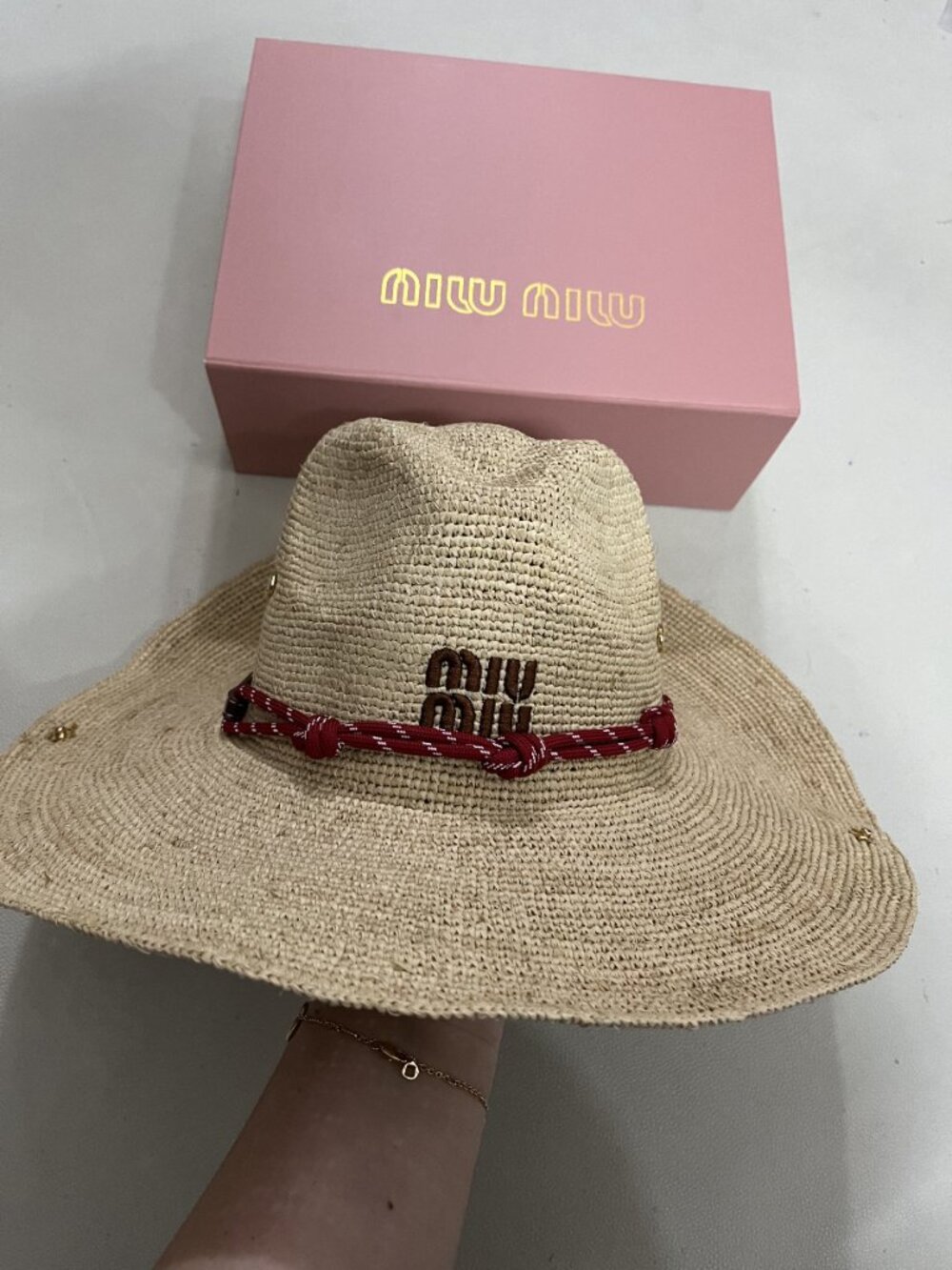 MiuMiu popular woven straw hat